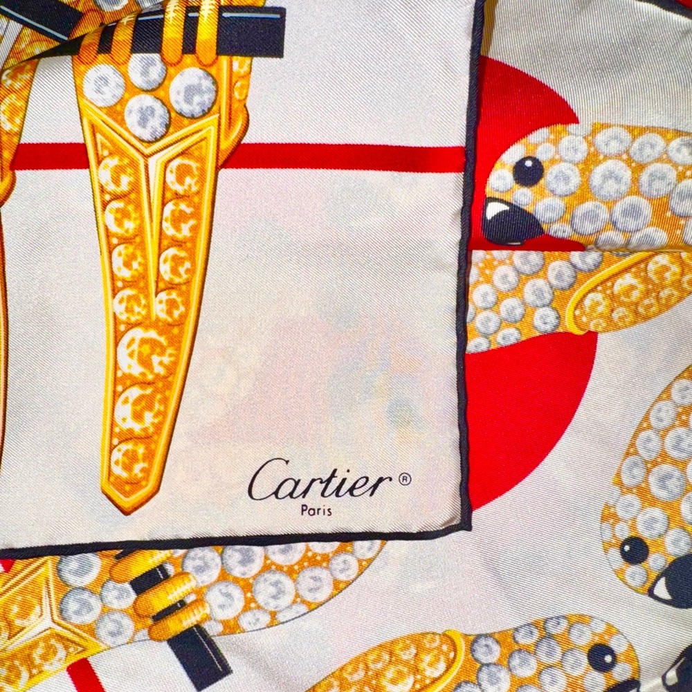 Cartier Silk Scarf Diamond Birds Stunning